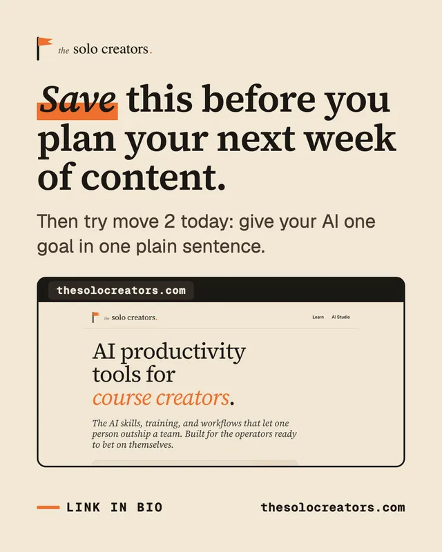 Carousel slide: closing slide, "Save this before you plan your next week of content", for Instagram