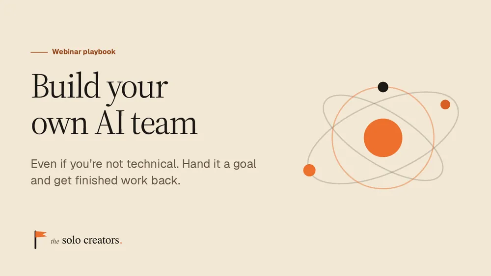 Slide 1 of the teaching deck: the cover, "Build your own AI team"